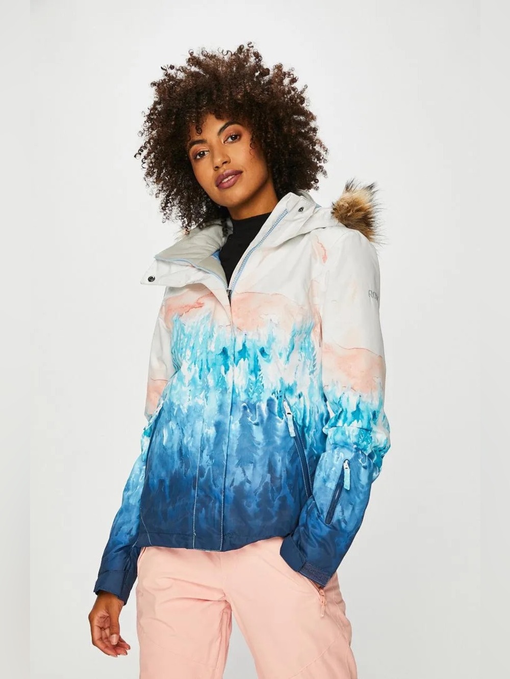 Roxy Jet Ski SE Jacket Snowboarding Dry Flight 10K Faux Fur Hood Small Women